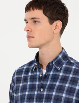 Lacivert Slim Fit Uzun Kollu G_mlek