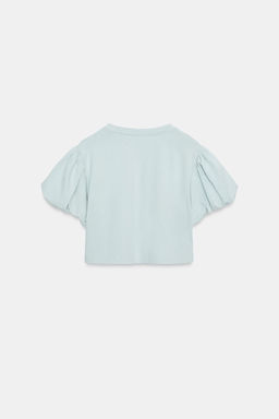 CAMISETA CROP MANGA VOLUMEN / Azul claro - Zara фото 5