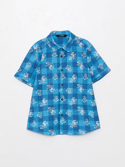 Desenli K?sa Kollu Erkek ?ocuk G?mlek