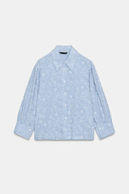 STRIPED FLORAL PRINT SHIRT - Zara фото 6