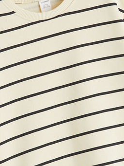 Bisiklet Yaka ?izgili Erkek ?ocuk Sweatshirt