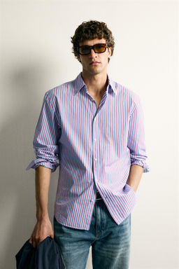 CAMISA REGULAR FIT RAYAS CONTRASTE / Rayas - Zara фото 2