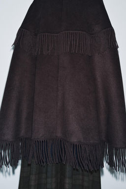 WOOL FRINGED CAPE - Zara фото 3