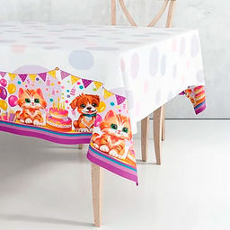 Скатерть полиэтилен 120х180см "Пушистики", 35мкм (Россия)