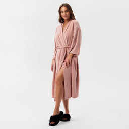Халат домашний женский KAFTAN Plushy, размер 40-42, розовый