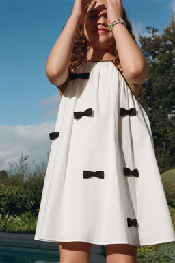 VESTIDO LAZO CUELLO HALTER / Blanco - Zara фото 2