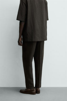 PANTAL?N REGULAR FIT 100% LINO / Marr?n - Zara фото 3