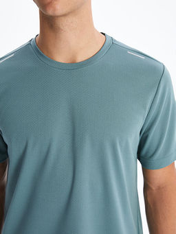 Bisiklet Yaka K?sa Kollu Erkek Spor Dokulu Ti??rt