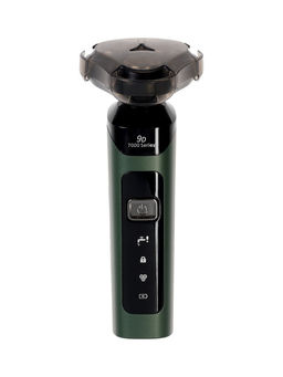 Электробритва LBR-13, роторная, 3 Вт, триммер, 3 головки, сухое бритьё, от АКБ, зелёная