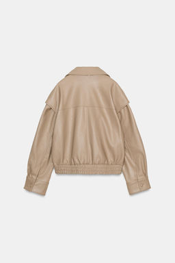 CHAQUETA BOMBER EFECTO PIEL / Piedra - Zara фото 8