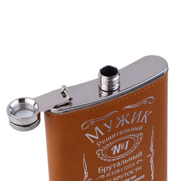 Фляжка Мужик, нержавеющая сталь, 240 мл, 8 oz