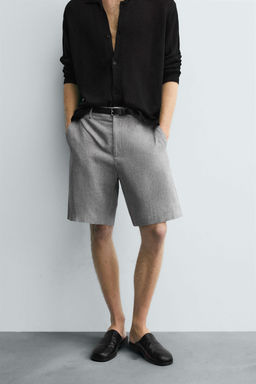 COTTON/LINEN BERMUDA SHORTS - Zara фото 2