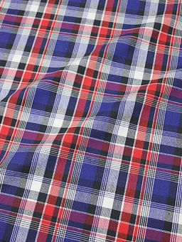 Пестрядь Клетка цв.красный/сине-фиолетовый/графитово-черный с белым, ш.1.5м, хл-100%, 150гр/м.кв