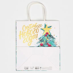 Пакет подарочный крафтовый Звезда, 22 х 25 х 12 см - Дарите счастье фото 7