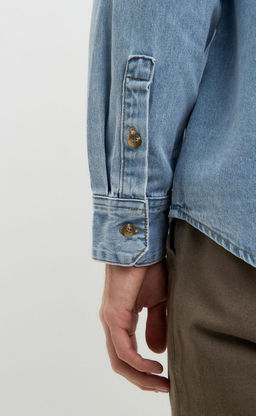 Рубашка джинс P311-1241 middle blue