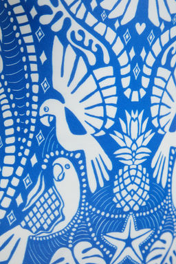 TRENDYOLMILLA Tropikal Desenli Kare Yaka Regular Mayo TBESS24MA00054  фото 7