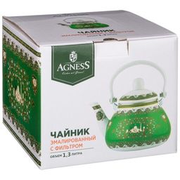 Чайник Agness эмалированный Сура со съемным фильтром 1,3 л  фото 2