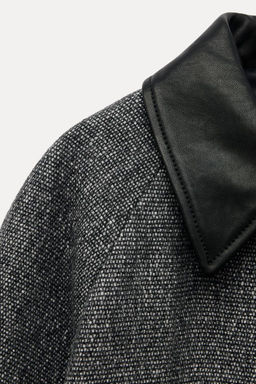 LEATHER COLLAR COAT ZW COLLECTION - Zara фото 7