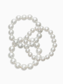 Браслет «Бусины жемчуга», набор 3 шт. №10.12.14, белый