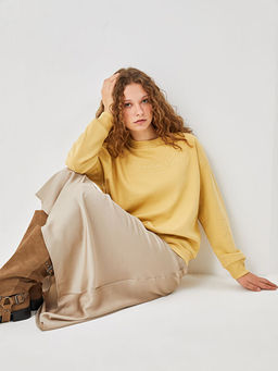 Bisiklet Yaka Nak??l? Kad?n Sweatshirt