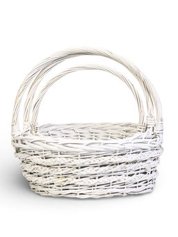 Корзина плетёная для хранения Vara, с ручкой, белая, набор 3 шт.