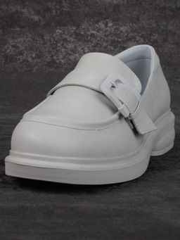 03-PDJ71-3 LT. GRAY Лоферы женские (натуральная кожа)