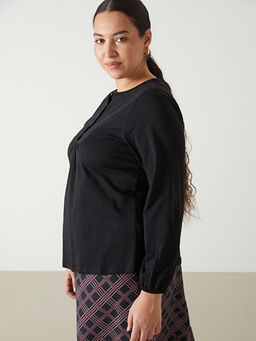 Bisiklet Yaka Nak??l? Bluz