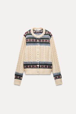 COMBINED JACQUARD KNIT JACKET