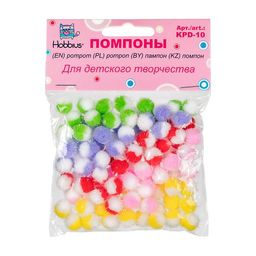 Hobbius KPD-10 Помпоны 10 мм 100 шт ассорти
