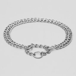 Ошейник - полуудавка металлический двухрядный, 70 см, толщина проволоки 3 мм - Пижон фото 2