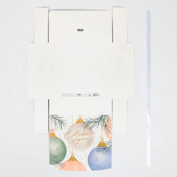 Коробка подарочная новогодняя складная двухсторонняя «Новогодние шары», 20 х 18 х 5 см, Новый год