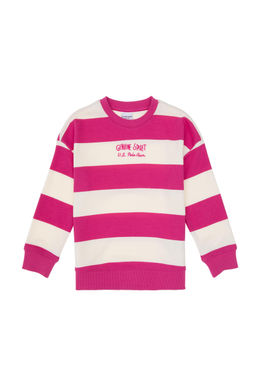 K_z _ocuk Pembe _izgili Bisiklet Yaka Sweatshirt Sepette S_rpriz _ndirim - U.s. polo assn фото 2