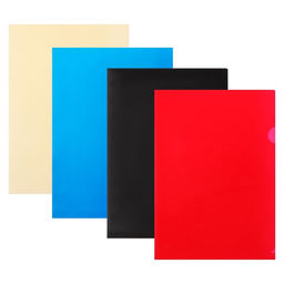 Набор папок-уголков А4, 180 мкм, Calligrata DeLuxe, непрозрачные, с тиснением, 4 штуки, микс