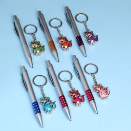 Набор подарочный 2в1 (ручка, брелок кошка) микс