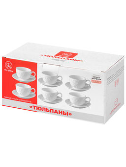 Чайный набор 12 пр. 300 мл 13*10*6,5 см Тюльпаны, фарфор - Elan gallery фото 7