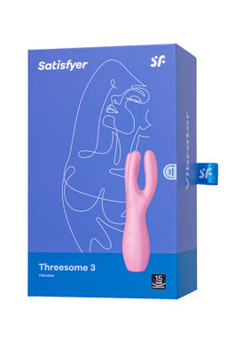 Вибростимулятор Satisfyer Threesome 3, силикон, розовый, 14 см  фото 6