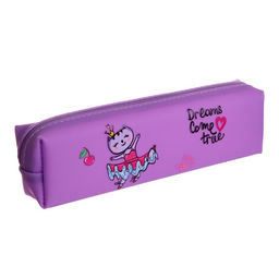 Пенал школьный на молнии «Кошечка», МИКС