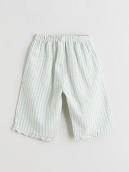 Beli Lastikli ?izgili K?z Bebek Pantolon