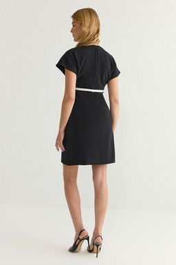 Siyah A Kesim Fiyonklu Mini Dokuma Elbise TWOSS25EL00274 - Trendyolmilla фото 5