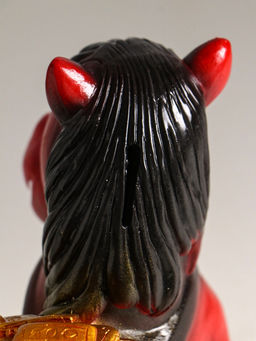 Копилка для денег Огненный конь с деньгами, гипс, 21 см, красный