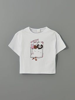 Bisiklet Yaka Bask?l? K?z ?ocuk Pijama ?st