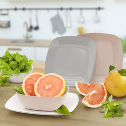 Тарелка плоская пластмассовая "Квадро" д220мм, h20мм, белый (Россия)