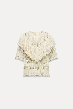 RUFFLED KNIT ROMANTIC TOP - Zara фото 7