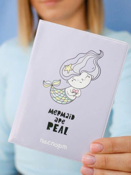 ОБЛОЖКА ДЛЯ ПАСПОРТА Mermaid are real, плотность 600 мкм