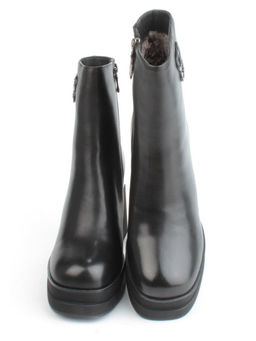 04-M3-H271 BLACK Ботильоны зимние женские (натуральная кожа, натуральный мех)