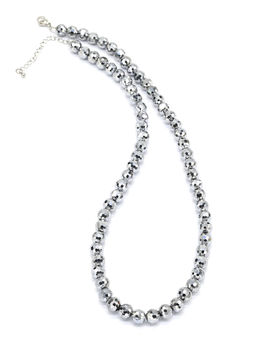 Бусы из циркона шарик гр.8мм цв.серебристый, 48см