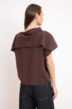 Kahverengi Yaka Detayl? Dokuma Bluz TWOSS26BZ00326 - Trendyolmilla фото 4