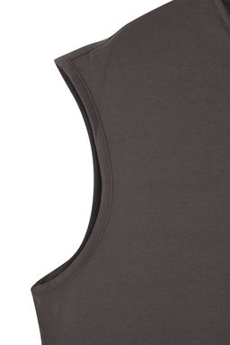 Basic Beyaz-Antrasit 2li Paket Oversize/Genis Kesim Pamuklu Kolsuz T-Shirt/Atlet TMNSS22AL0070