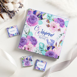 Набор 9 шоколадок С 8 марта, с днем весны (цветы на сиреневом) - 8 чудо фото 2