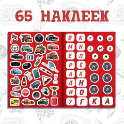 Набор: Книга-раскладушка + многоразовые наклейки + маркер Игры с буквами, 17 24 см, Тачки - Disney фото 9